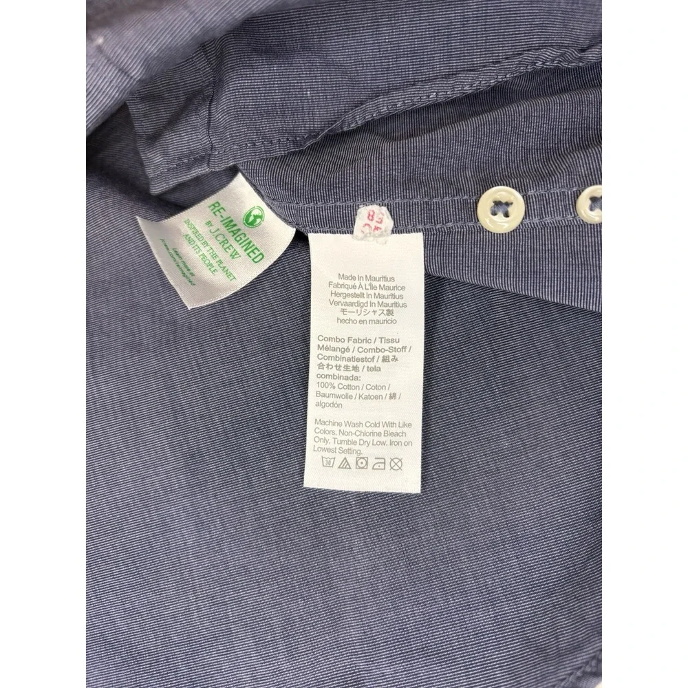 J.Crew Slim Untucked Secret Wash Shirt Men's L Stretch Muted Blue Office Career
